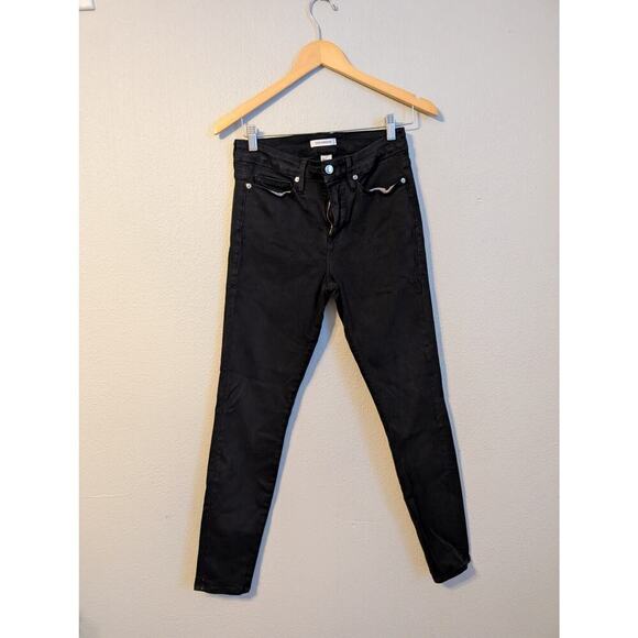 Good American Womens Good Leg Denim Jeans Size 29 Black Mid Rise Stretch - Picture 1 of 9